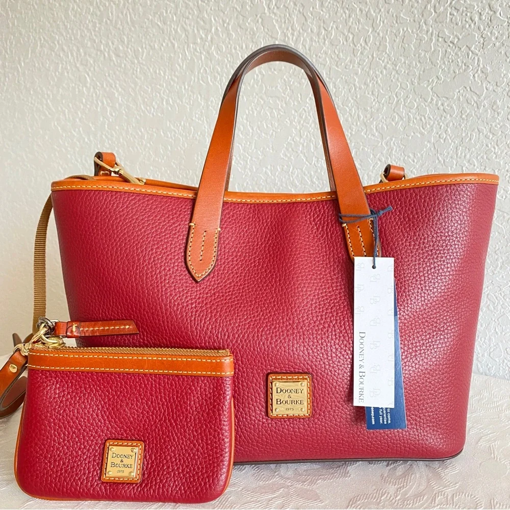 Dooney & Bourke Burgundy brown Leather 2 way briana Tote